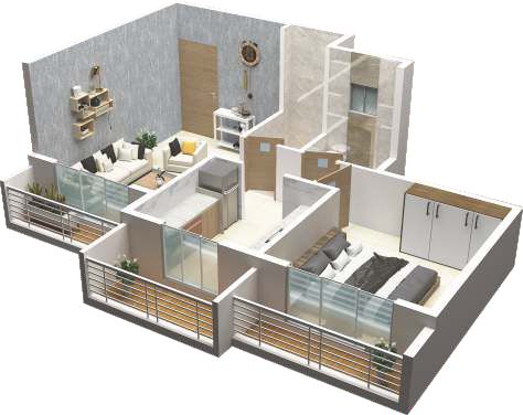 3DFloorPlan of Buildcon Royal Palm Building 1 And Building 3