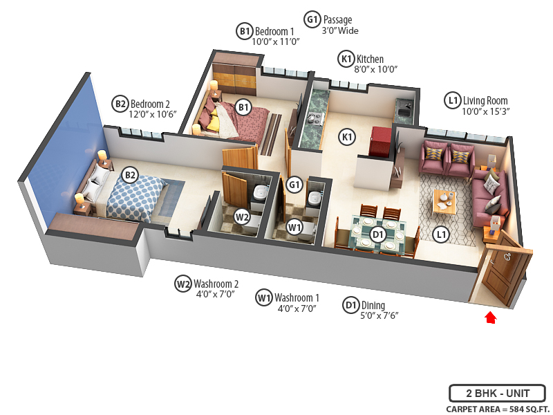 3DFloorPlan of Vardhman Garden