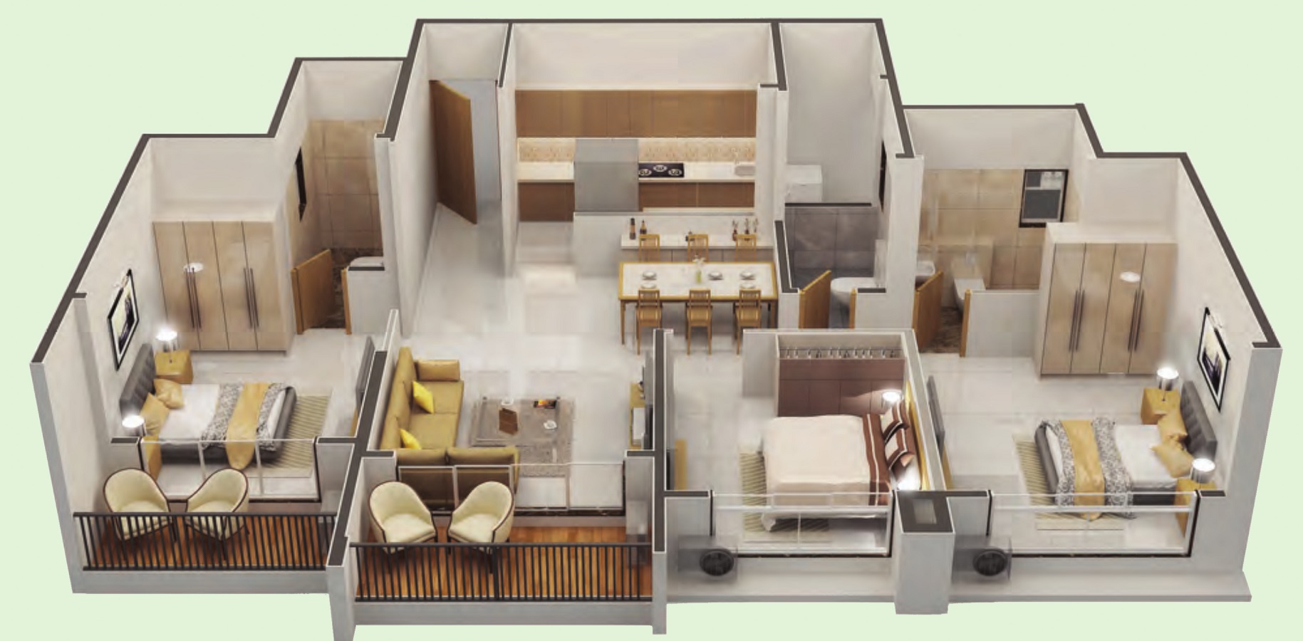 3DFloorPlan of Dosti Greenscapes Phase 2