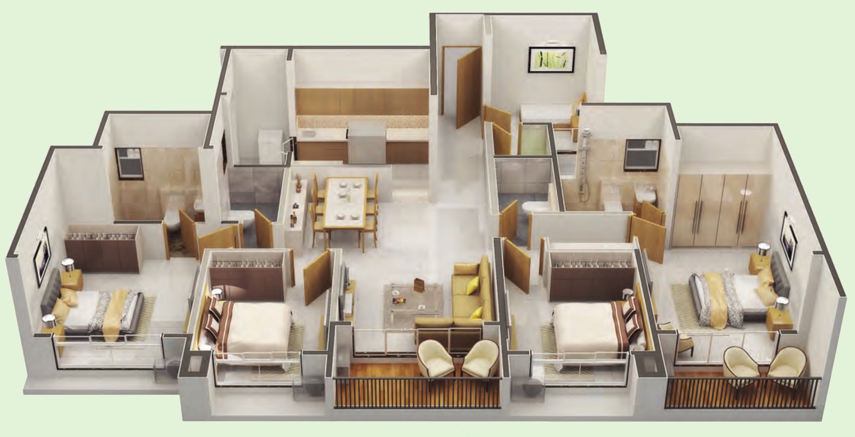3DFloorPlan of Dosti Greenscapes Phase 2