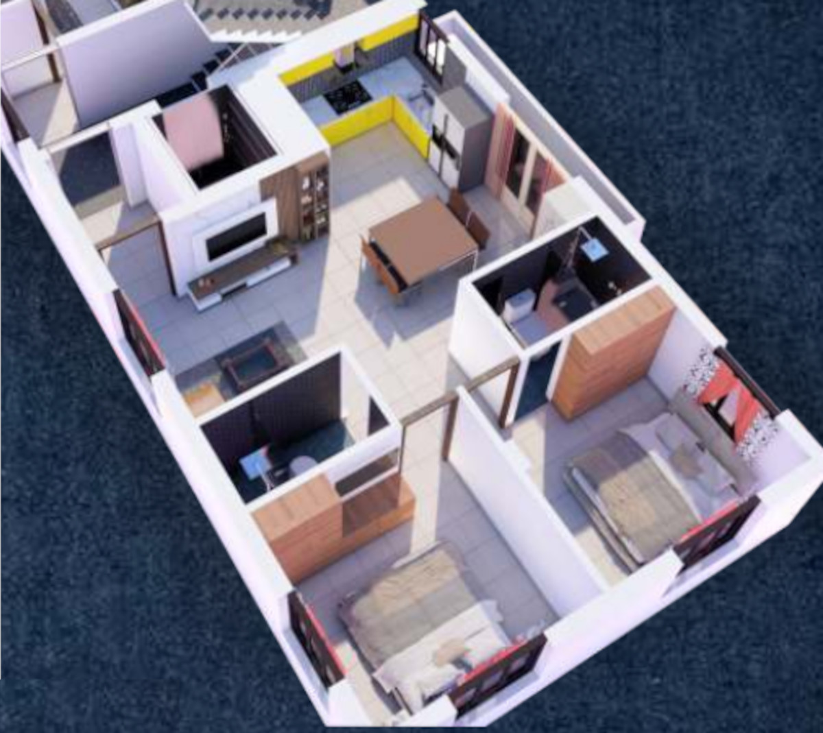 3DFloorPlan of Karuppaswamy Crystal Apartment