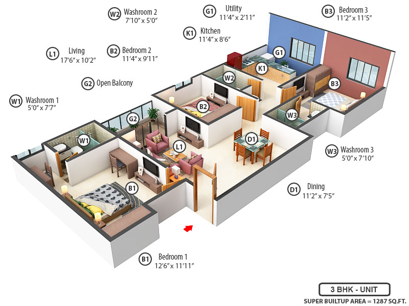 3DFloorPlan of Rhythm