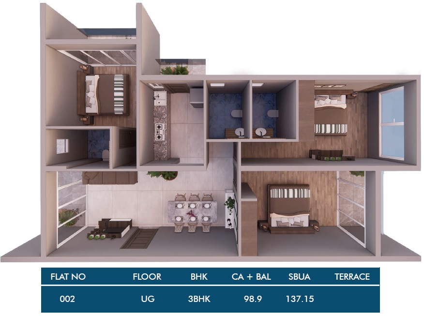 3DFloorPlan of Urban Elite A Project By Wagles