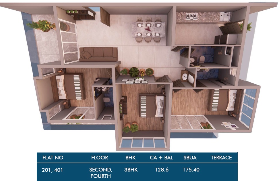 3DFloorPlan of Urban Elite A Project By Wagles