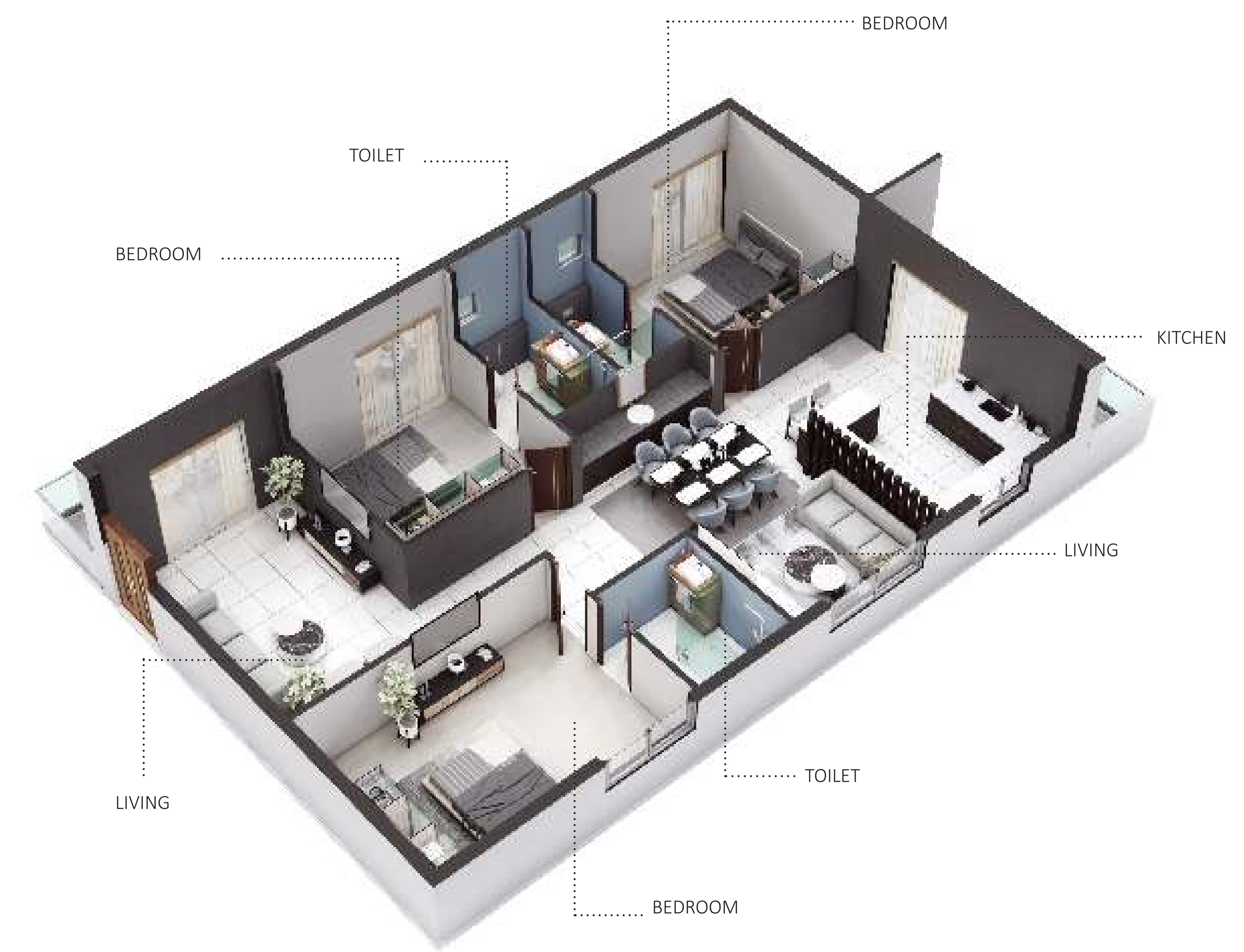 3DFloorPlan of Sravya The Bilwa