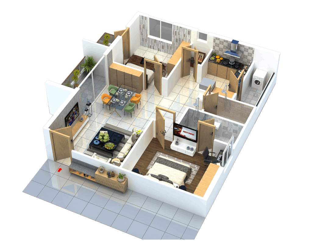 3DFloorPlan of Jai Vaasavi Brundavanam III