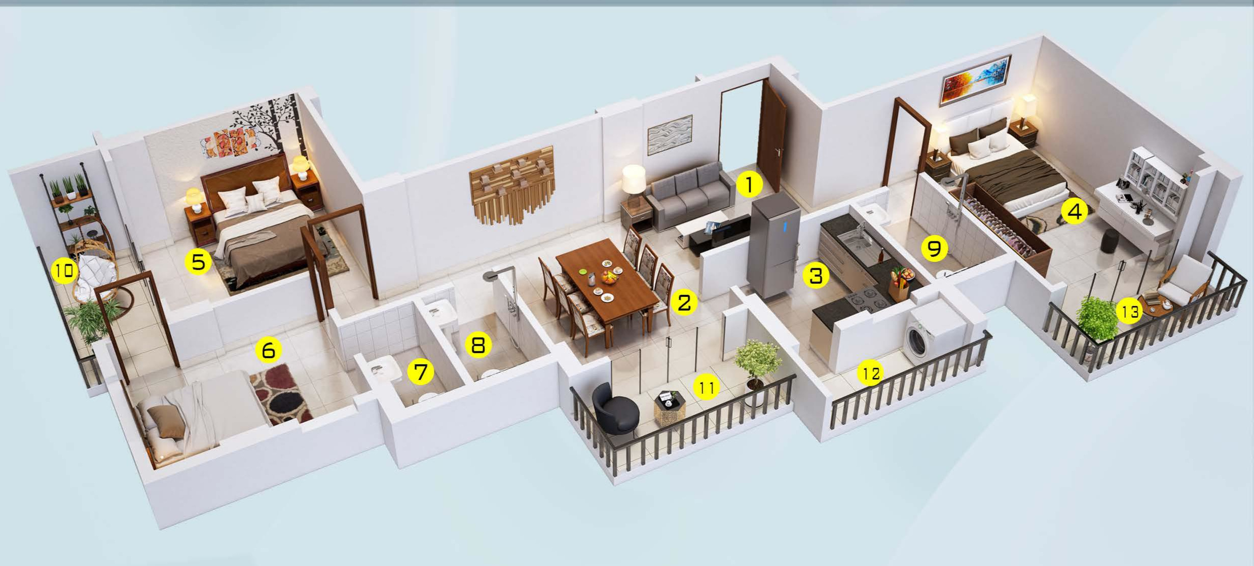 3DFloorPlan of Senco Gardenia