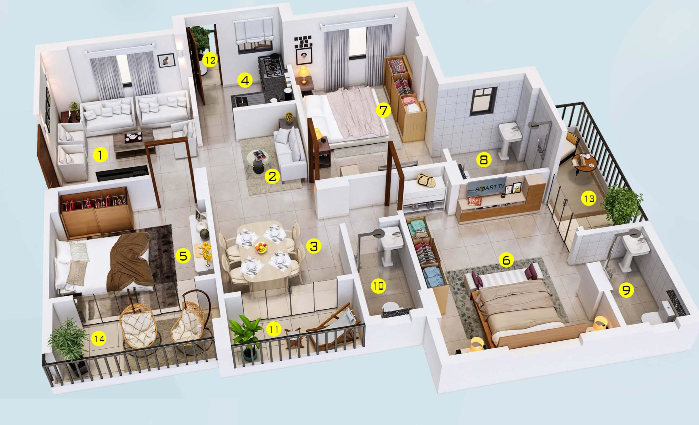 3DFloorPlan of Senco Gardenia