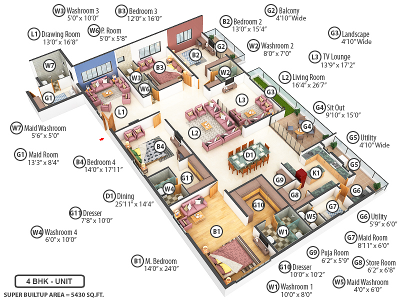 3DFloorPlan of Raghava Iris