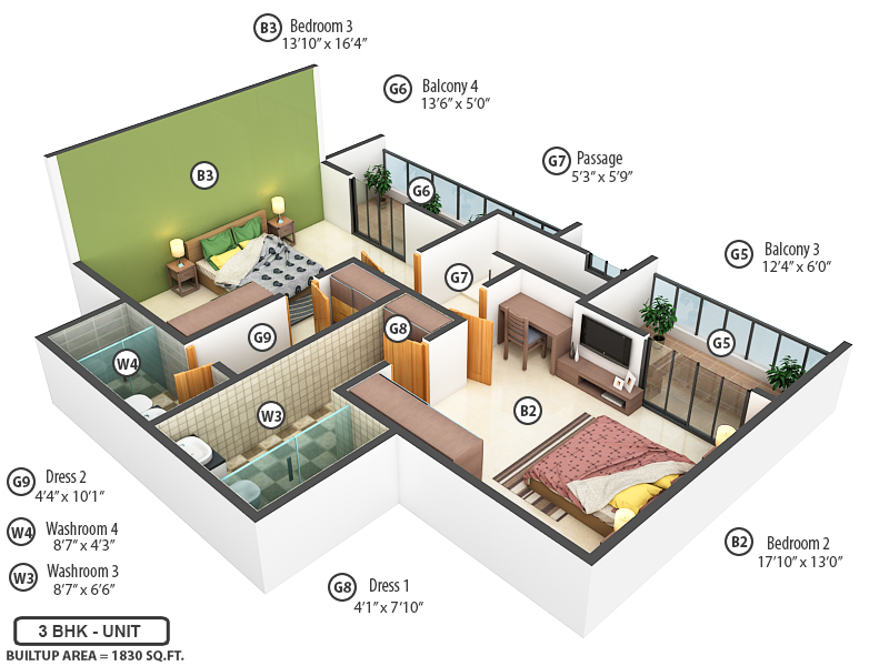 3DFloorPlan of Aditya Orbit
