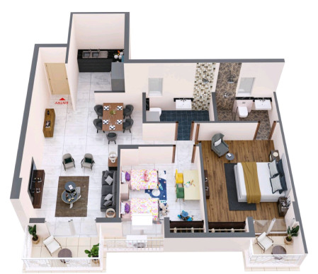 3DFloorPlan of Shubhashish Geeta Phase IV