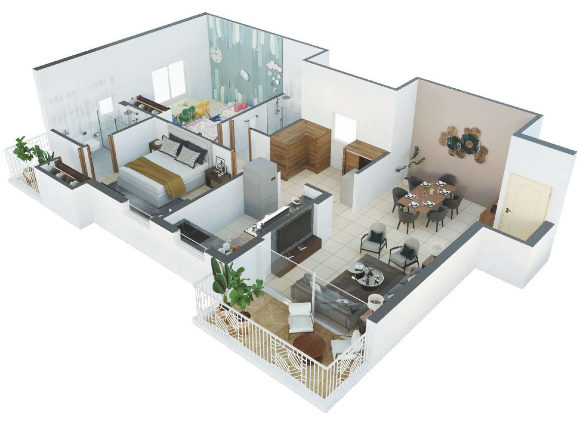 3DFloorPlan of Shubhashish Geeta Phase IV
