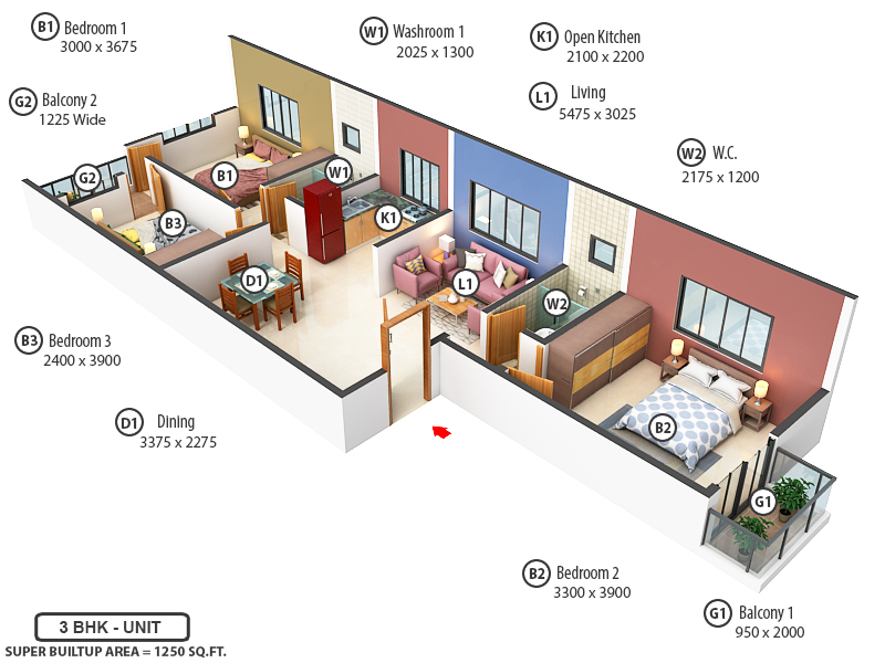 3DFloorPlan of Bengal Gaurab