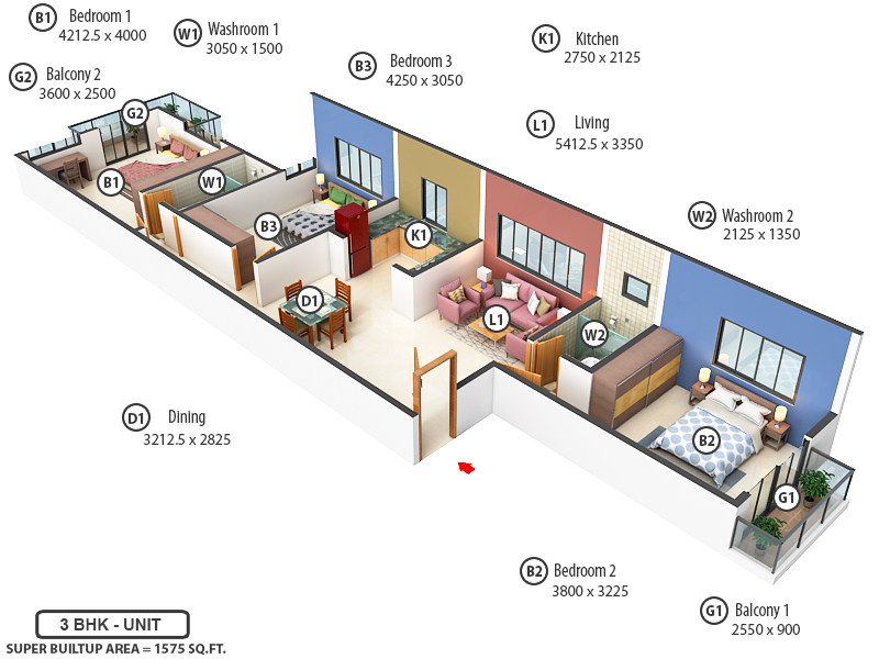 3DFloorPlan of Bengal RS Heart