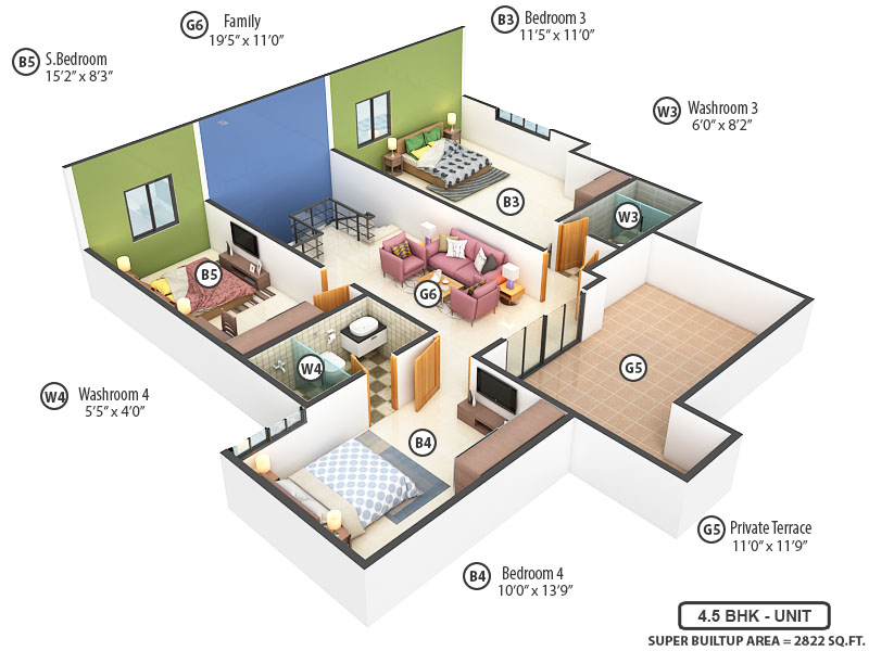 Upper Level Duplex Plan