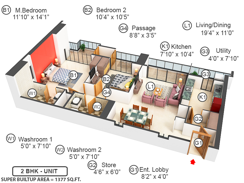 3DFloorPlan of Lodha Dioro