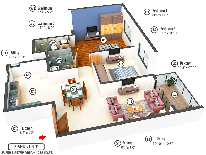 3DFloorPlan of Raj Bay Vista