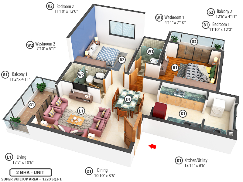 3DFloorPlan of Raj Bay Vista