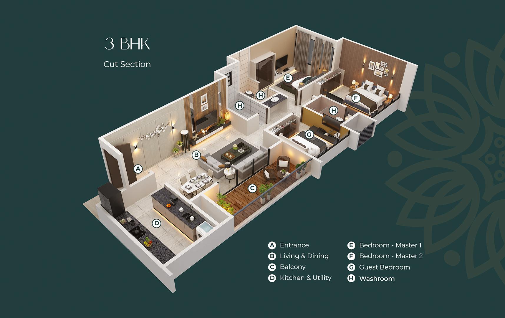 3DFloorPlan of Infinity Vriddhi