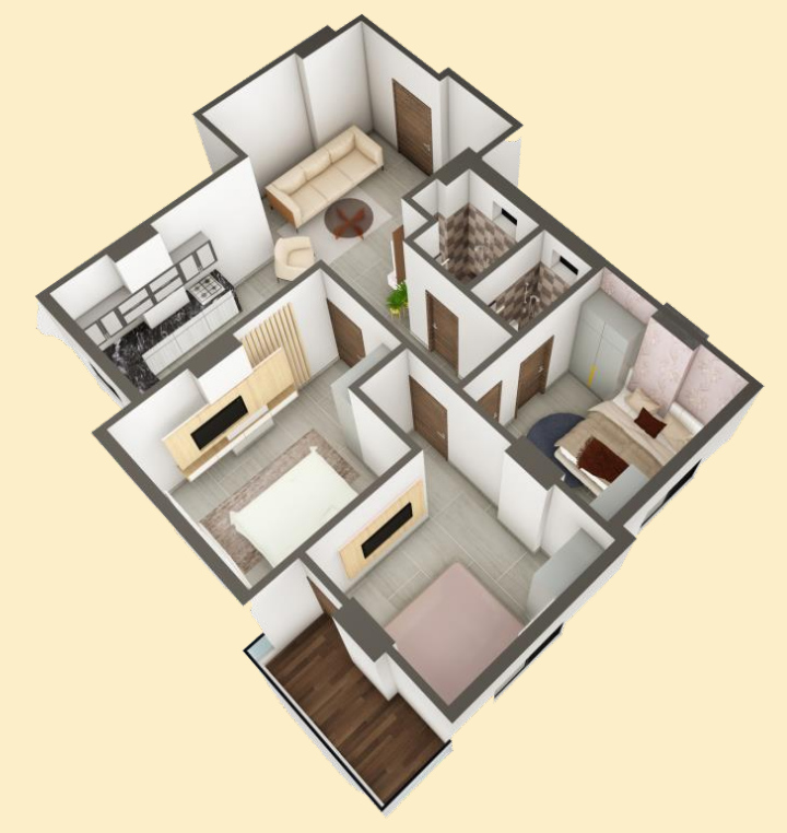 3DFloorPlan of Ganapati Heights