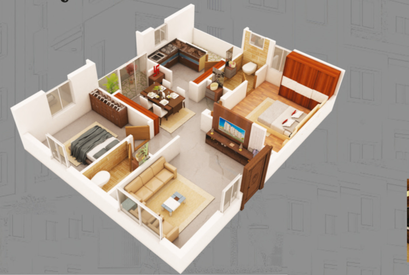 3DFloorPlan of Sree Sai Vasavi Meadows