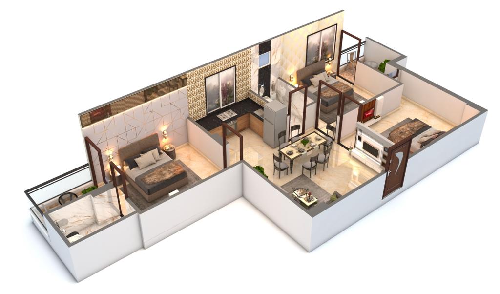 3DFloorPlan of Shri Heights II