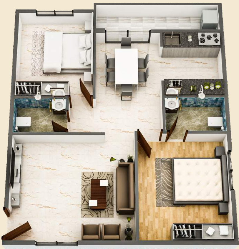 3DFloorPlan of VRL Happy Homes