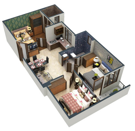 3DFloorPlan of Ved Heights 18