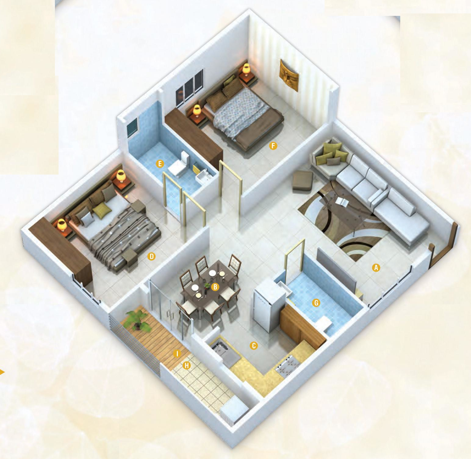 3DFloorPlan of Nithya Sunrise