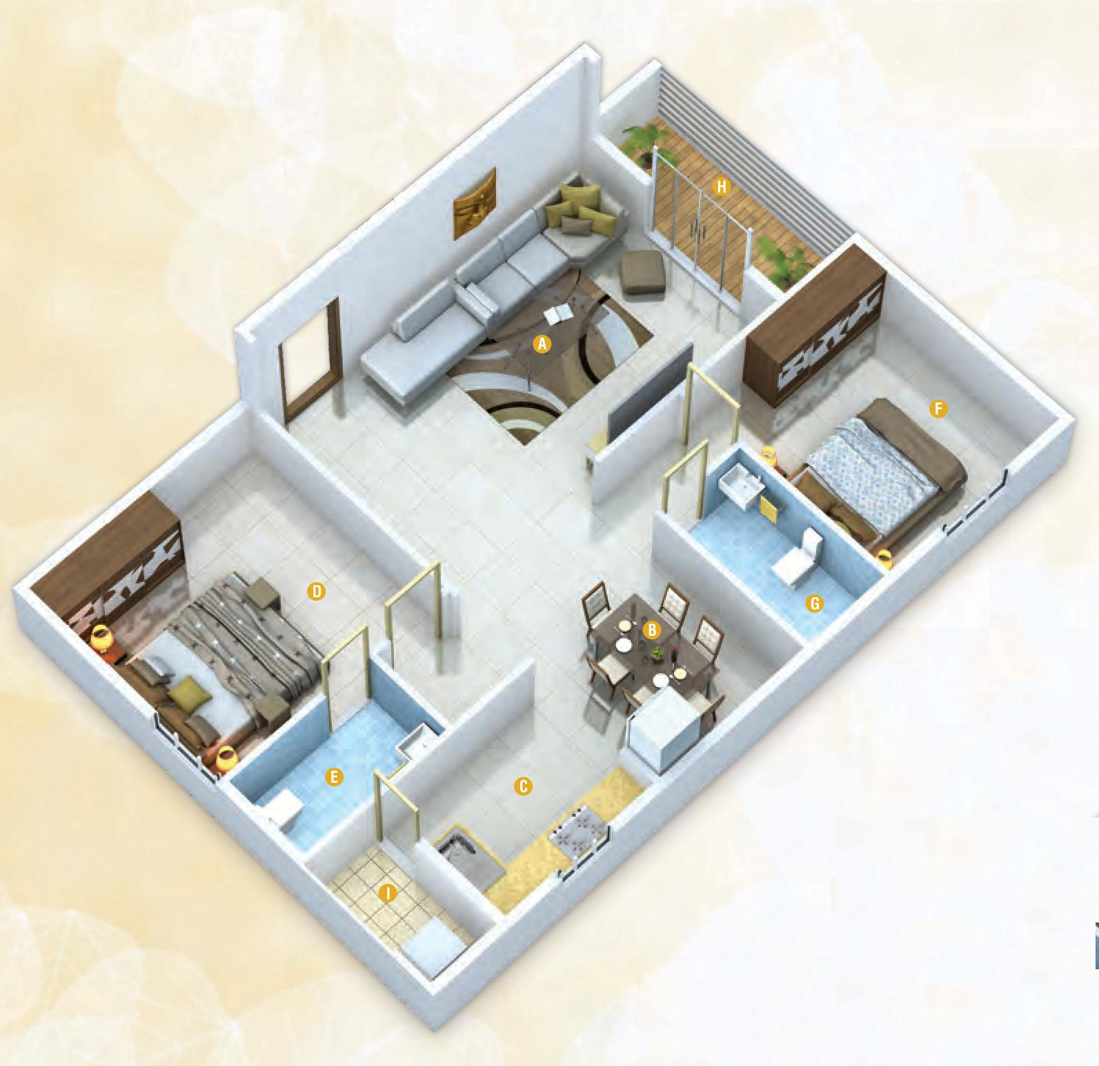 3DFloorPlan of Nithya Sunrise