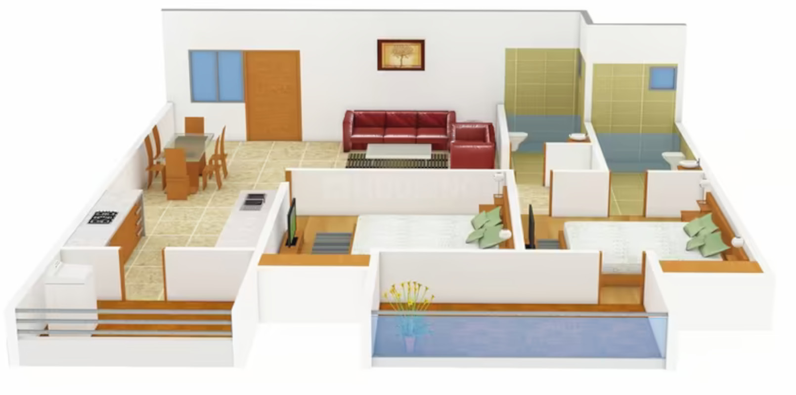 3DFloorPlan of Aashirwad Gokul