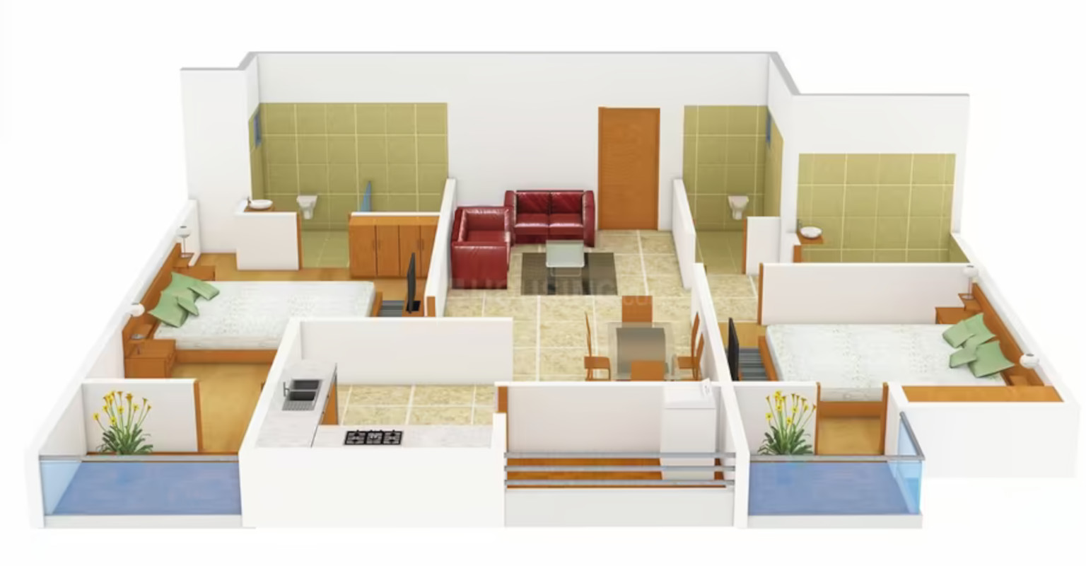 3DFloorPlan of Aashirwad Gokul