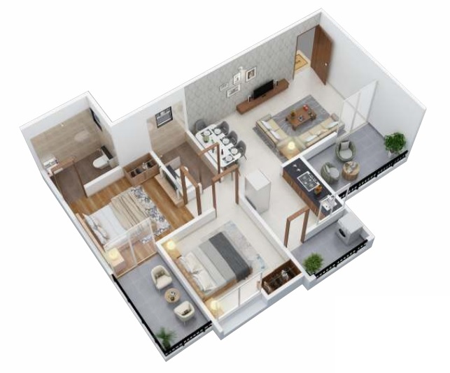 3DFloorPlan of Vedant Kingston Greens