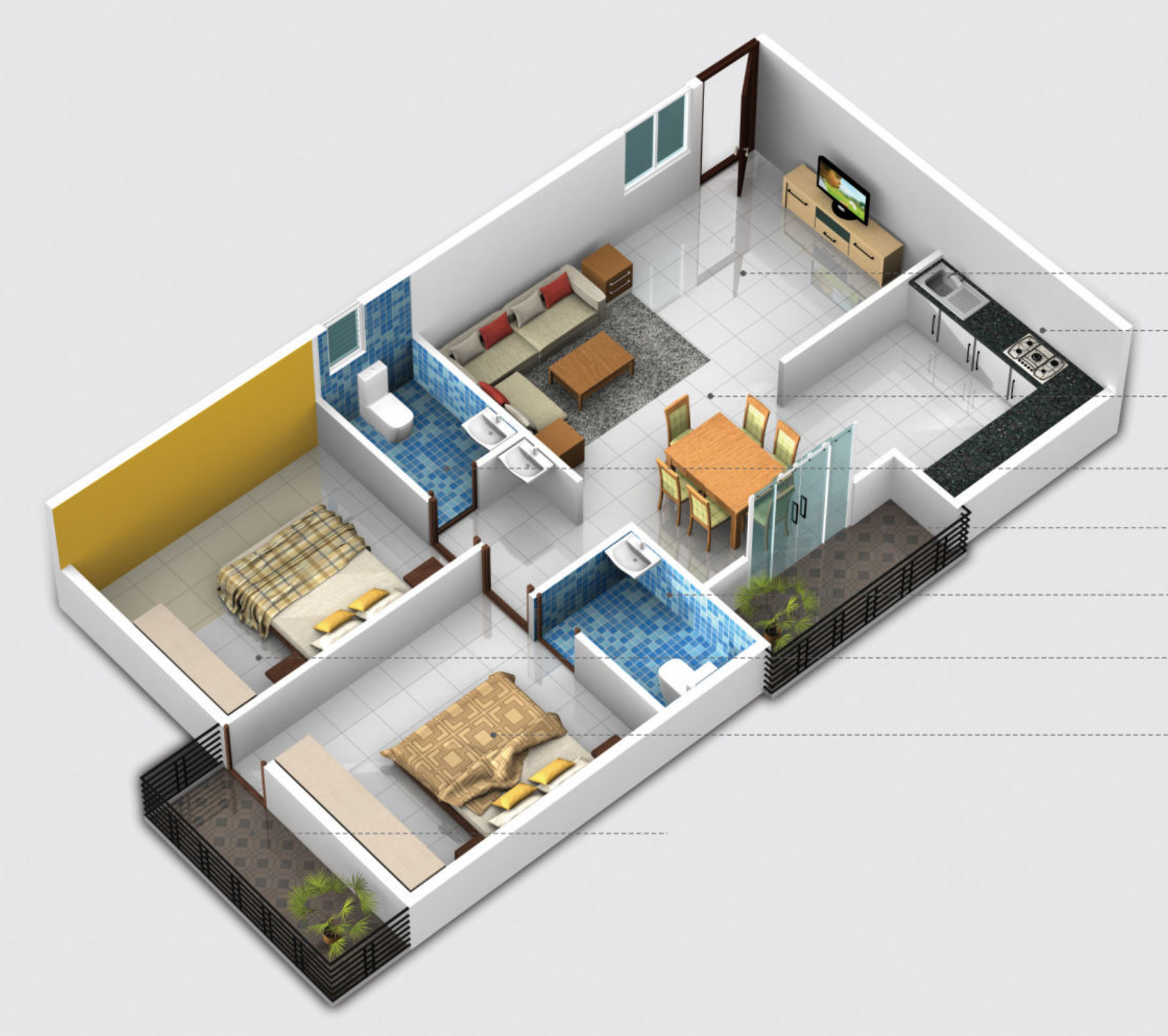 3DFloorPlan of SLV Ganga Nivas