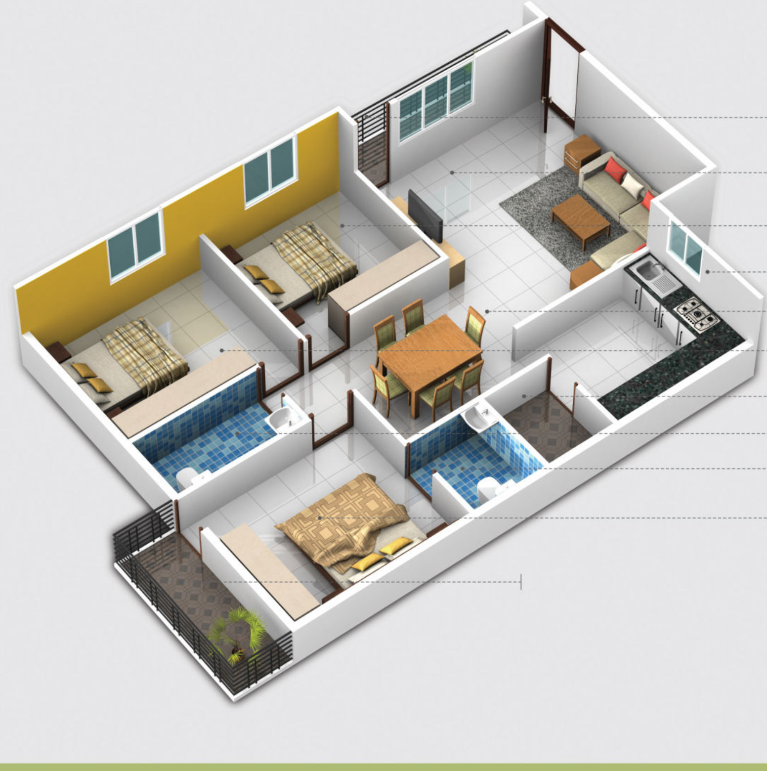 3DFloorPlan of SLV Ganga Nivas