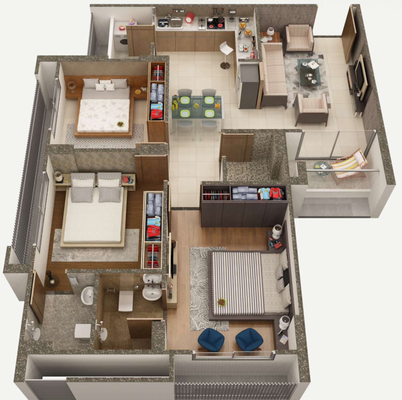 3DFloorPlan of Shivanta Samir Appartment
