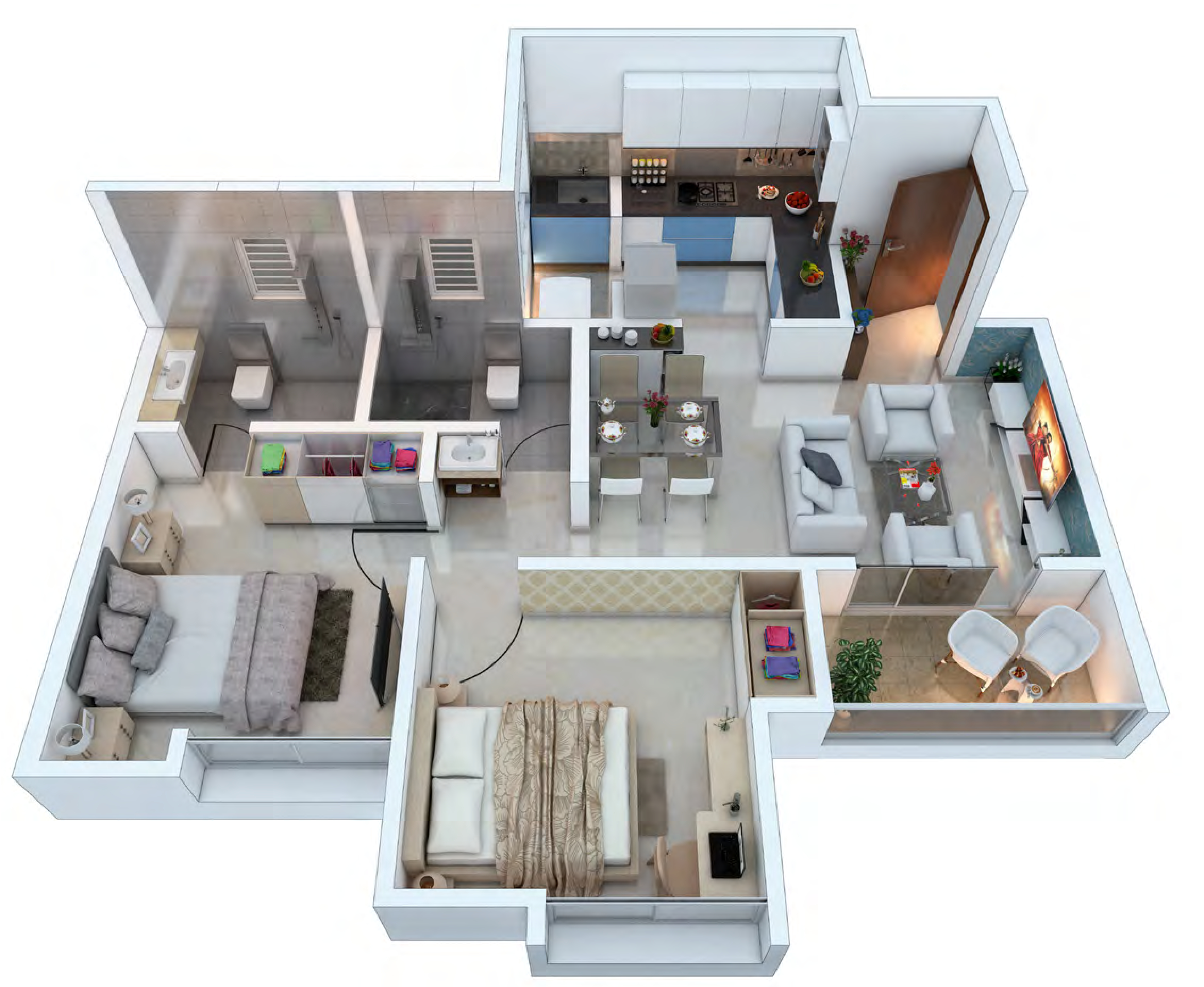 3DFloorPlan of Aishwaryam Insignia