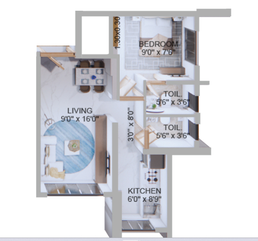 3DFloorPlan of Pattathu Pearl Heights