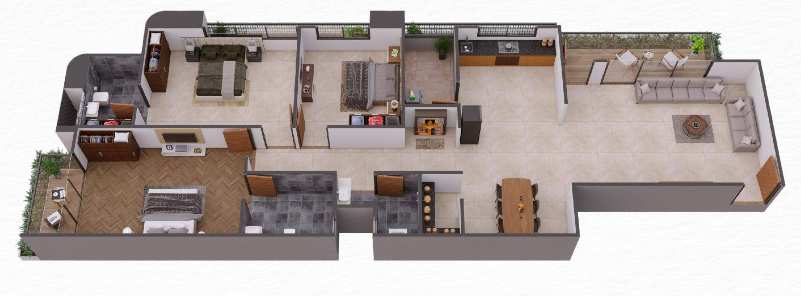 3DFloorPlan of Shivay Pratishtha Elite