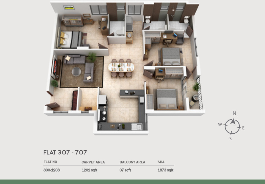 3DFloorPlan of Pramod Heights
