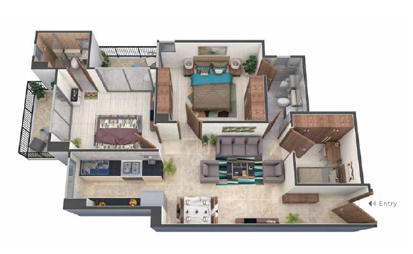 3DFloorPlan of Ganga Tathastu