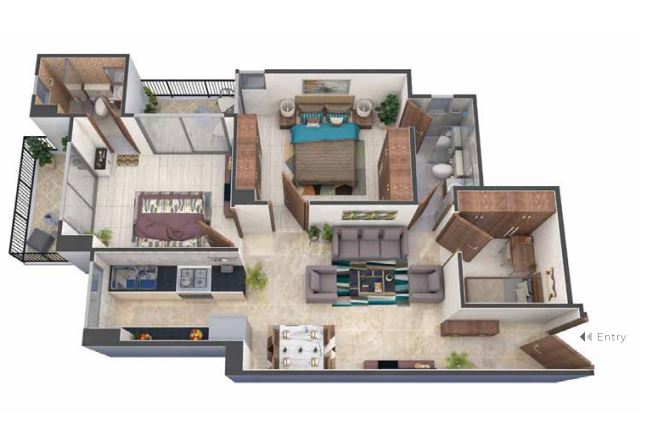 3DFloorPlan of Ganga Tathastu