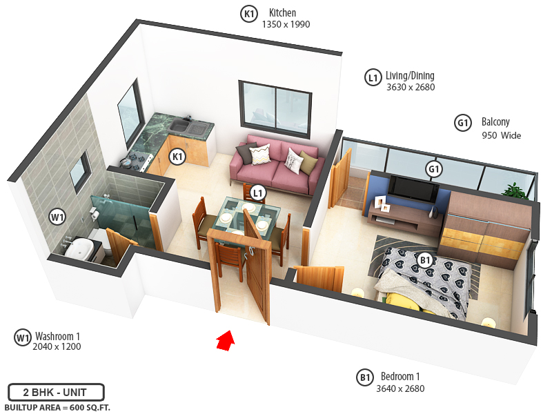 3DFloorPlan of Ayandeep Heights