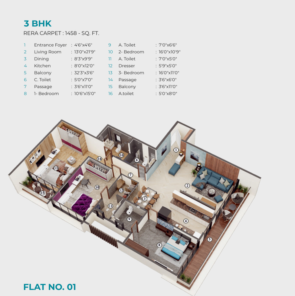 3DFloorPlan of Gurukrupa Alaknanda