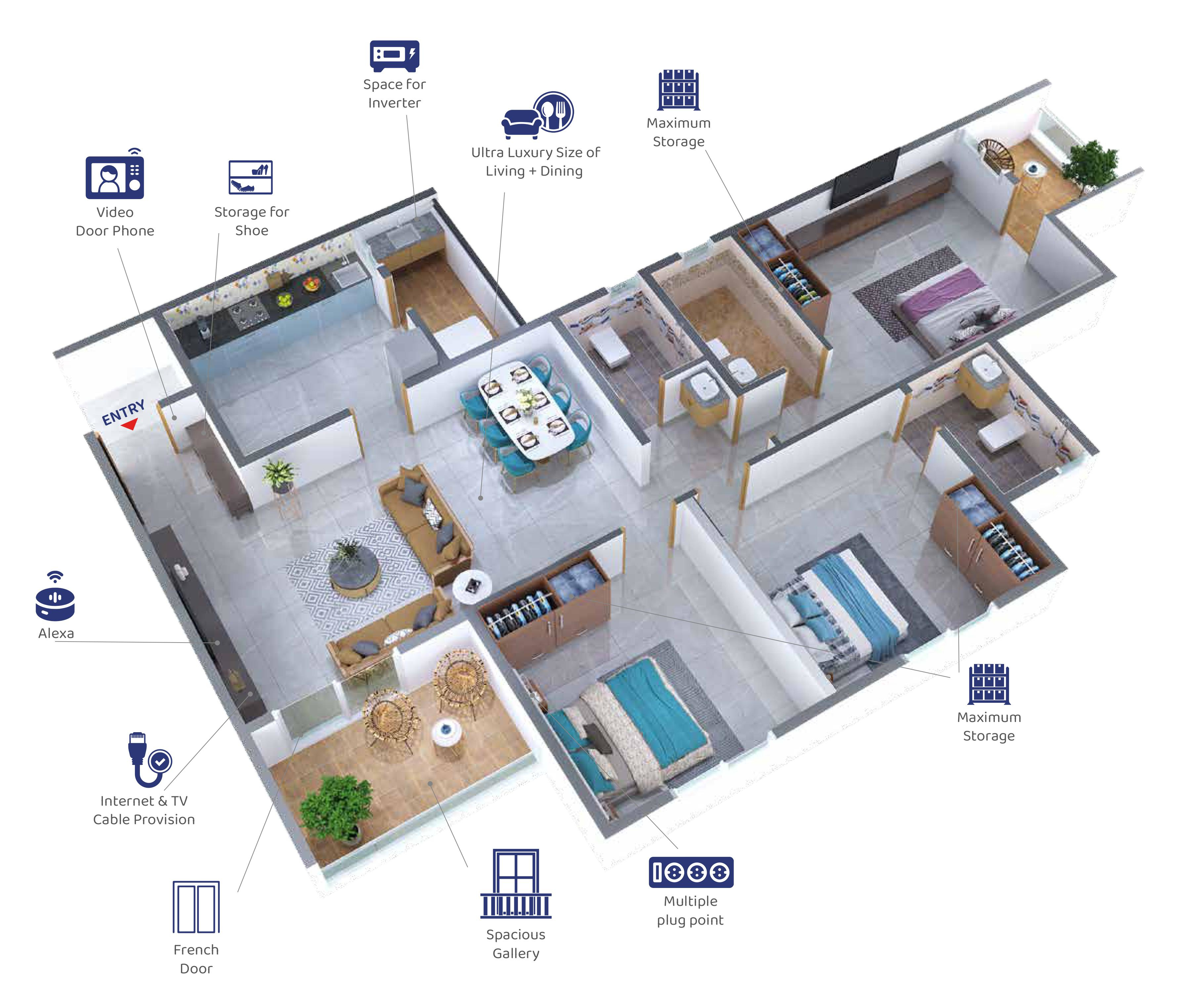 3DFloorPlan of Rachana Purva