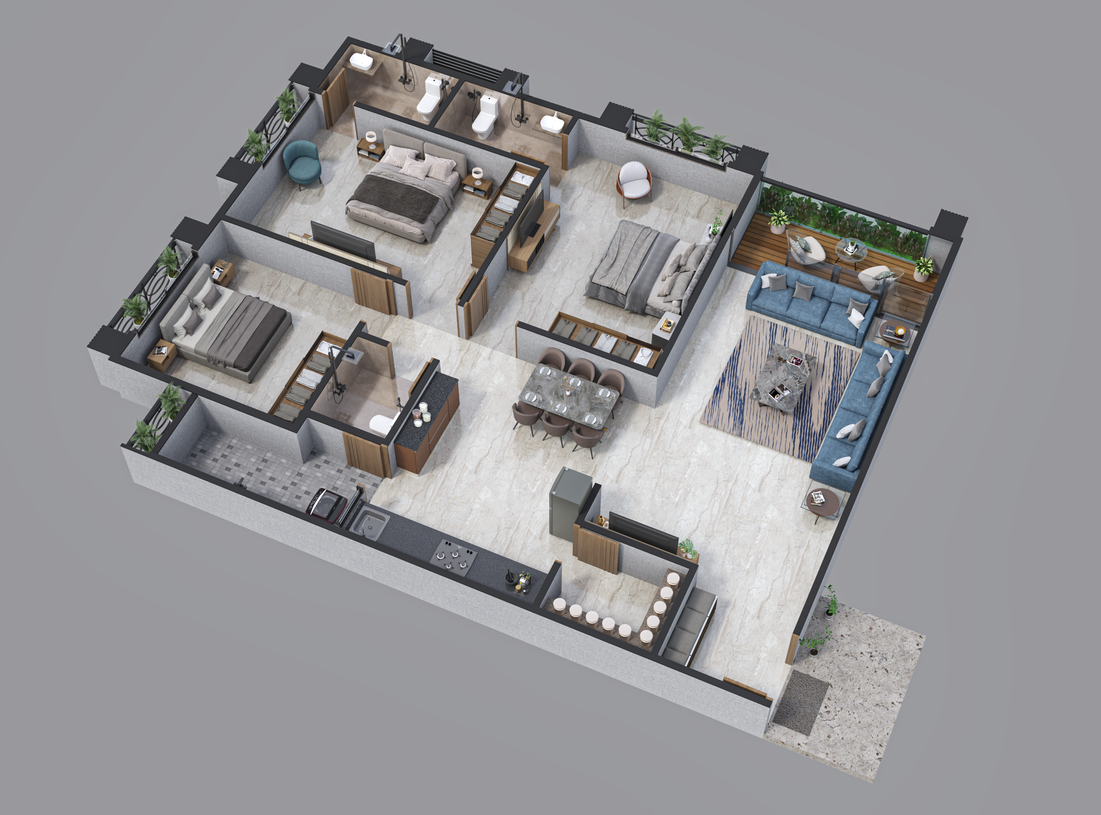 3DFloorPlan of Ganesh Valencia