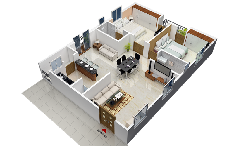 3DFloorPlan of Pranathi Grandeur
