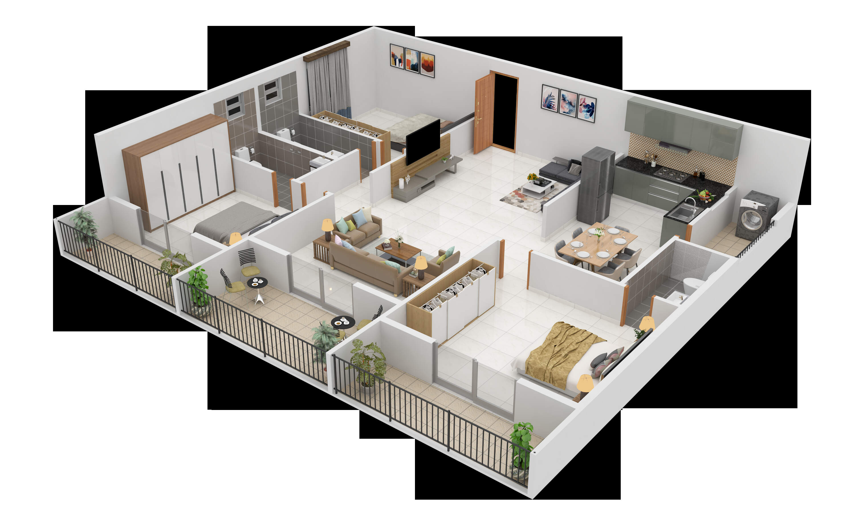 3DFloorPlan of Bhavisha Homes Bilva