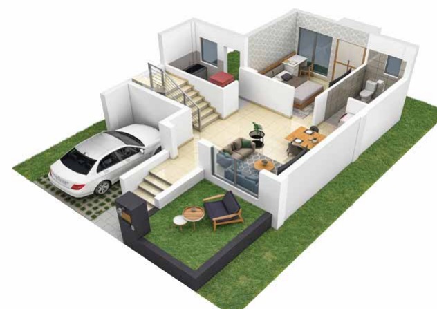 3DFloorPlan of Gardenium Rajarhat