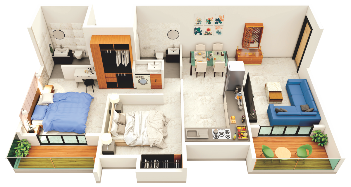 3DFloorPlan of Maruti 7 Verve